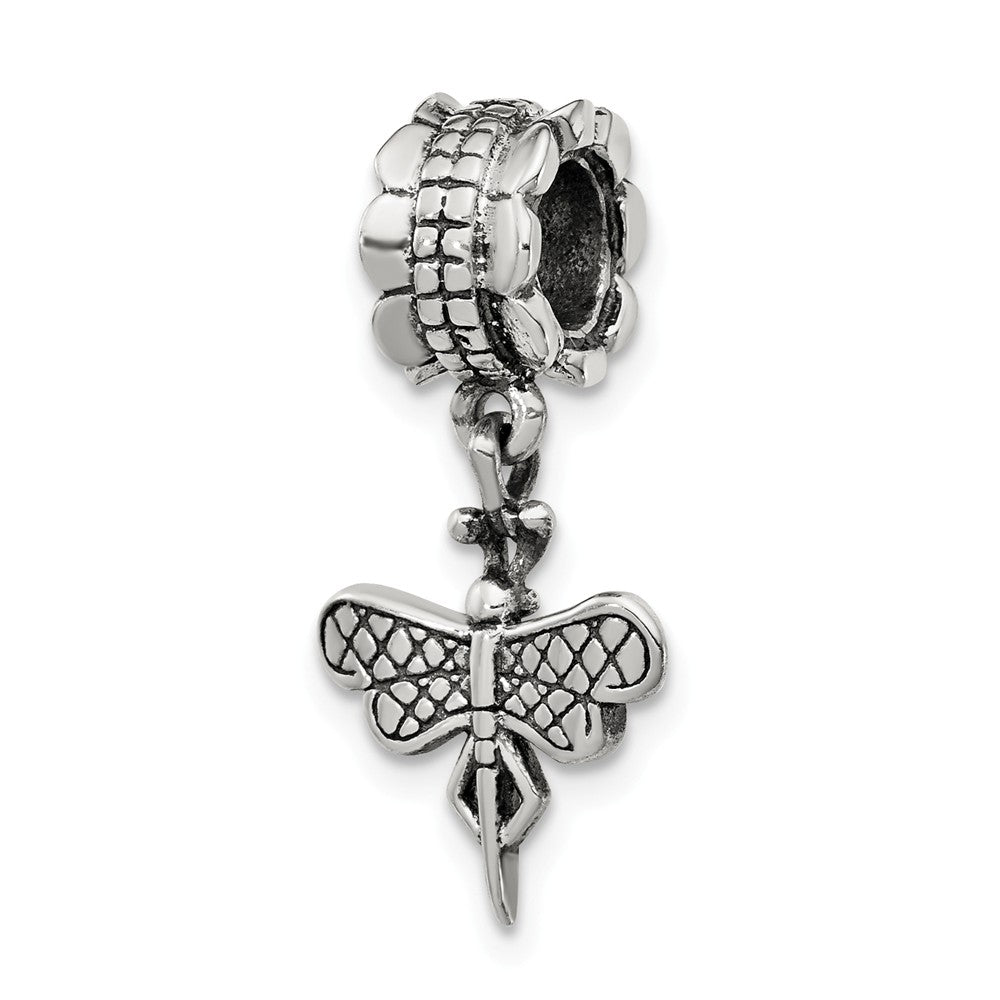 Sterling Silver Dragonfly Dangle Bead Charm, Item B8975 by The Black Bow Jewelry Co.