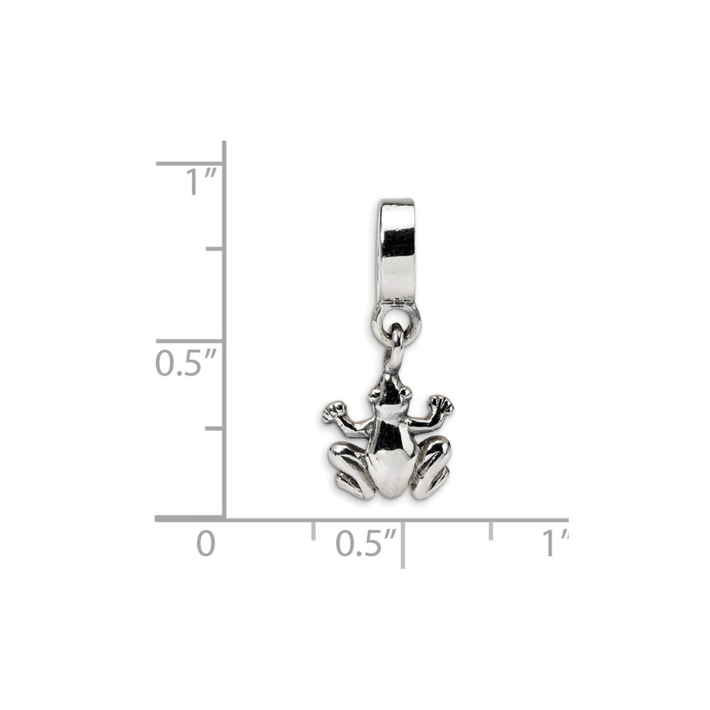 Alternate view of the Sterling Silver Frog Dangle Bead Charm by The Black Bow Jewelry Co.