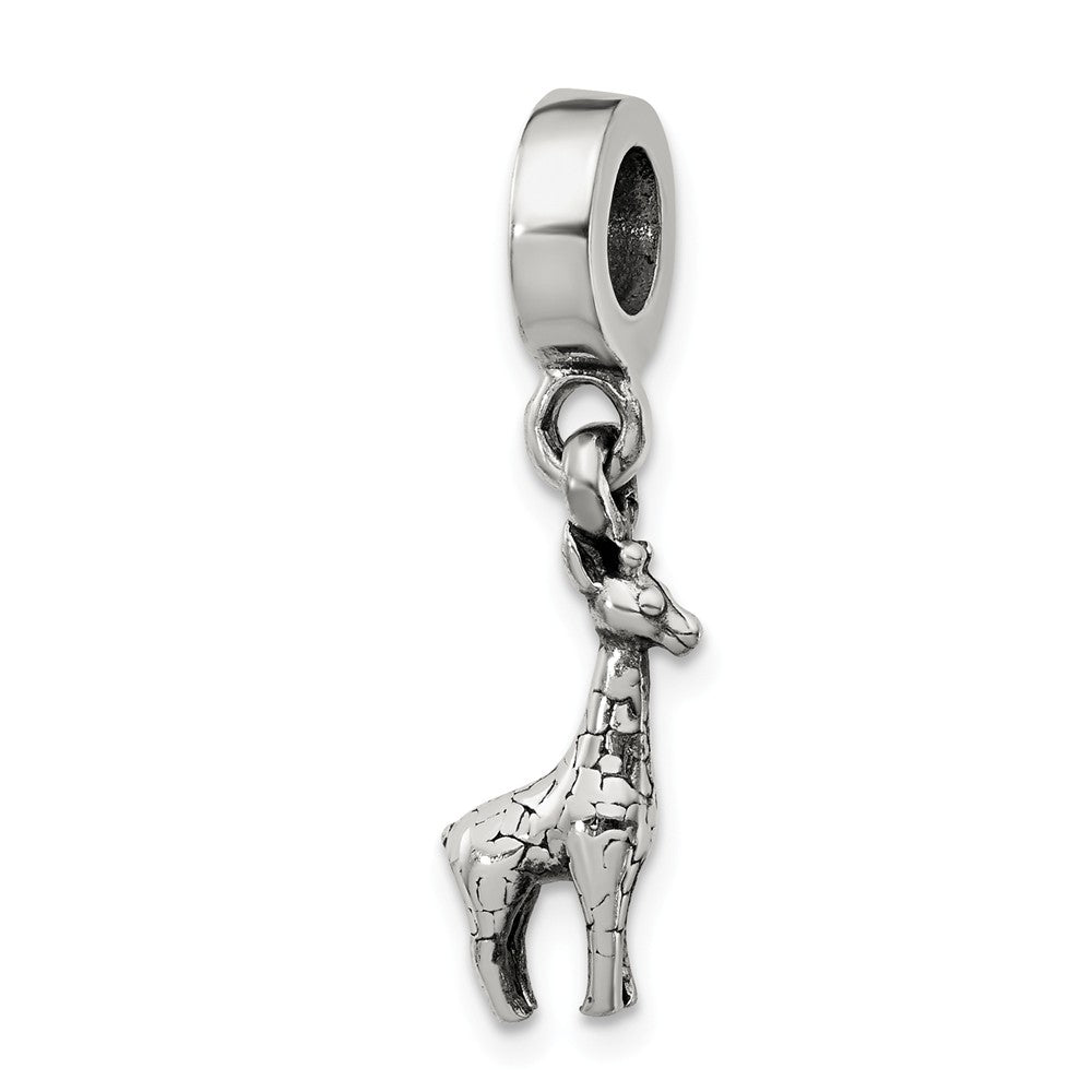 Sterling Silver Giraffe Bead Charm, Item B8982 by The Black Bow Jewelry Co.