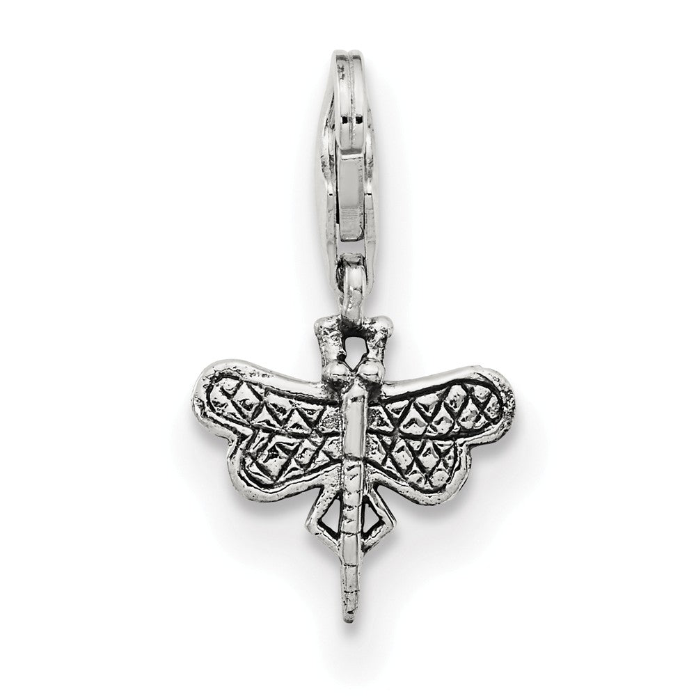 Alternate view of the Sterling Silver Dragonfly Clip-on Bead Charm by The Black Bow Jewelry Co.