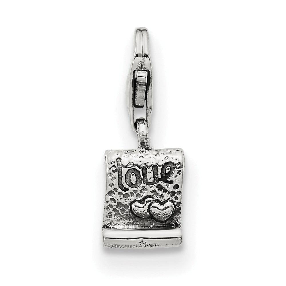 Alternate view of the Sterling Silver Love Note Clip-on Bead Charm by The Black Bow Jewelry Co.