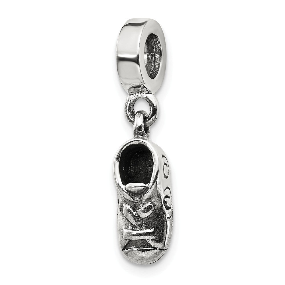 Sterling Silver Baby Shoe Dangle Bead Charm, Item B9024 by The Black Bow Jewelry Co.