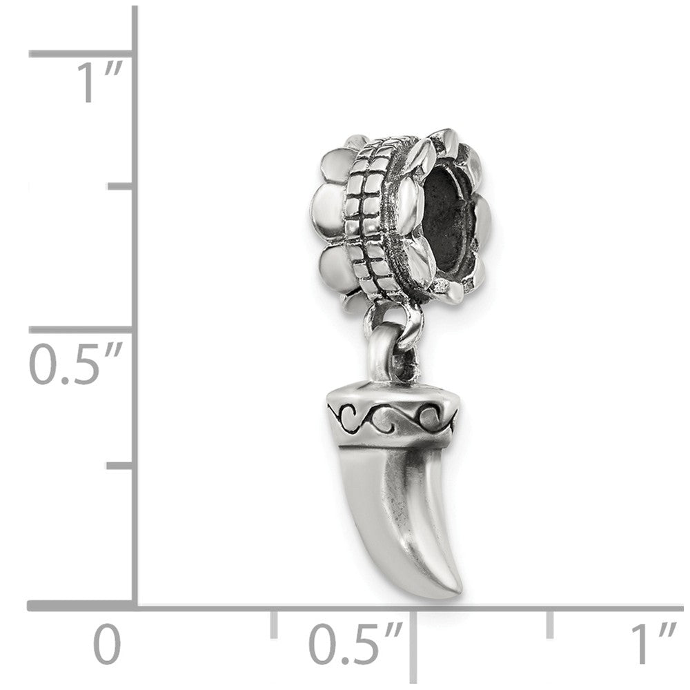 Alternate view of the Sterling Silver Tiger Claw Bead Charm by The Black Bow Jewelry Co.