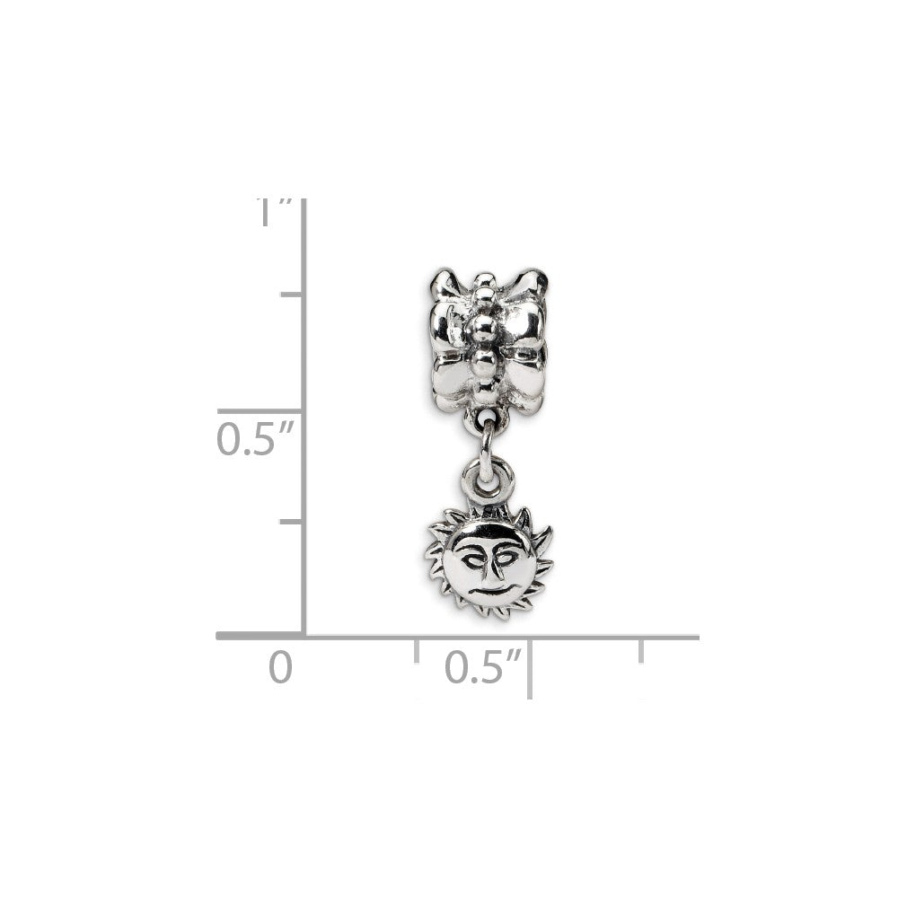 Alternate view of the Sterling Silver Sun Dangle Bead Charm by The Black Bow Jewelry Co.