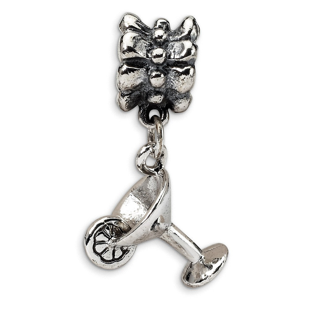 Sterling Silver Margarita Glass Dangle Bead Charm, Item B9046 by The Black Bow Jewelry Co.