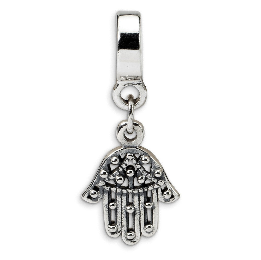 Sterling Silver Hand of God Dangle Bead Charm, Item B9047 by The Black Bow Jewelry Co.