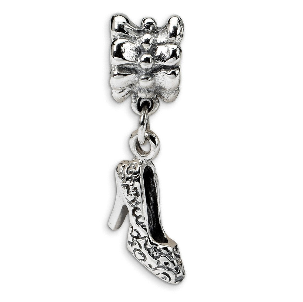 Sterling Silver High Heel Dangle Bead Charm, Item B9051 by The Black Bow Jewelry Co.
