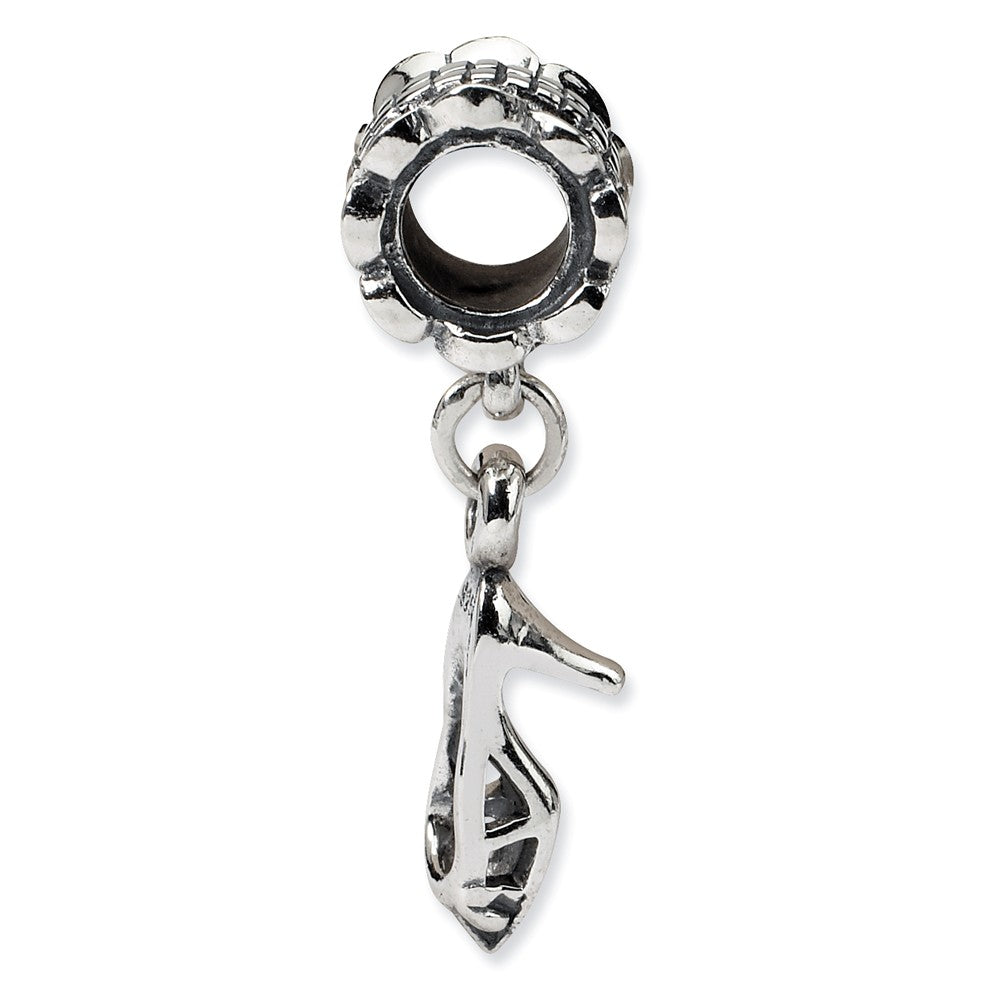 Alternate view of the Sterling Silver High Heel Dangling Shoe Bead Charm by The Black Bow Jewelry Co.