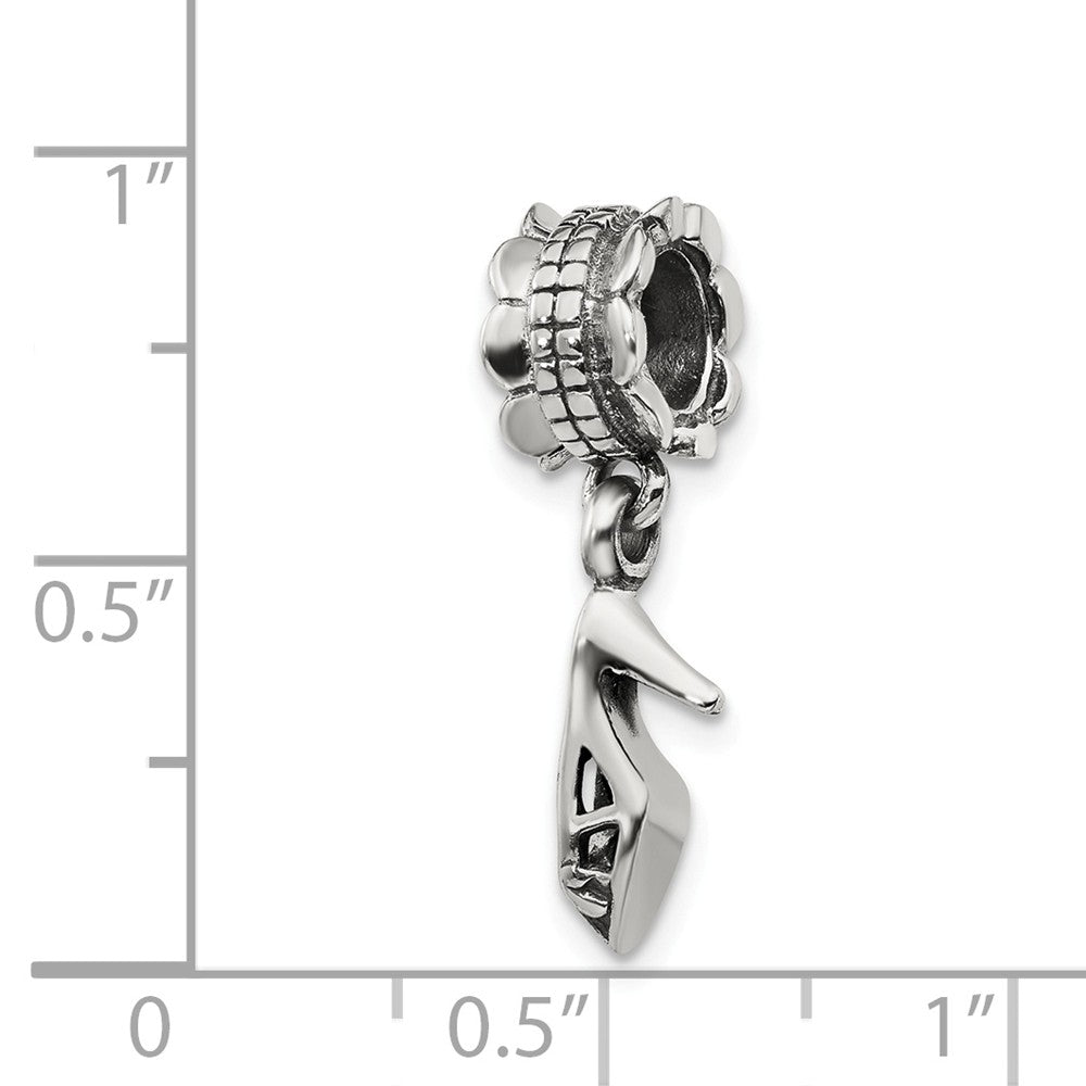 Alternate view of the Sterling Silver High Heel Dangling Shoe Bead Charm by The Black Bow Jewelry Co.