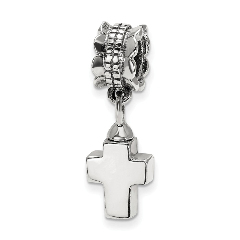 Sterling Silver Cross Ash Holder Bead Charm, Item B9077 by The Black Bow Jewelry Co.