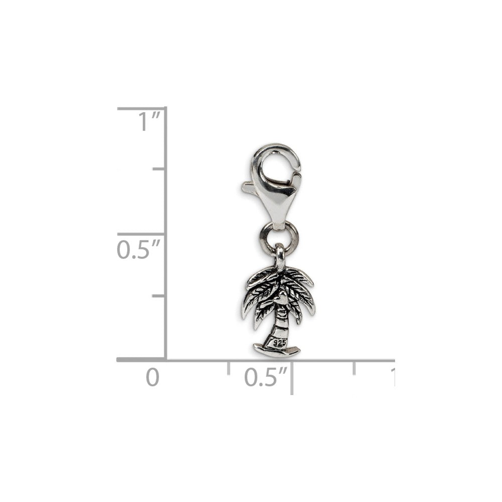 Alternate view of the Sterling Silver Palm Tree Clip-on Bead Charm by The Black Bow Jewelry Co.