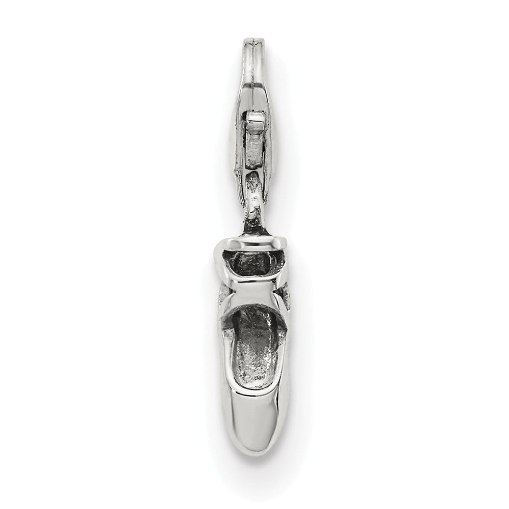 Alternate view of the Sterling Silver Ballet Shoe Clip-on Bead Charm by The Black Bow Jewelry Co.