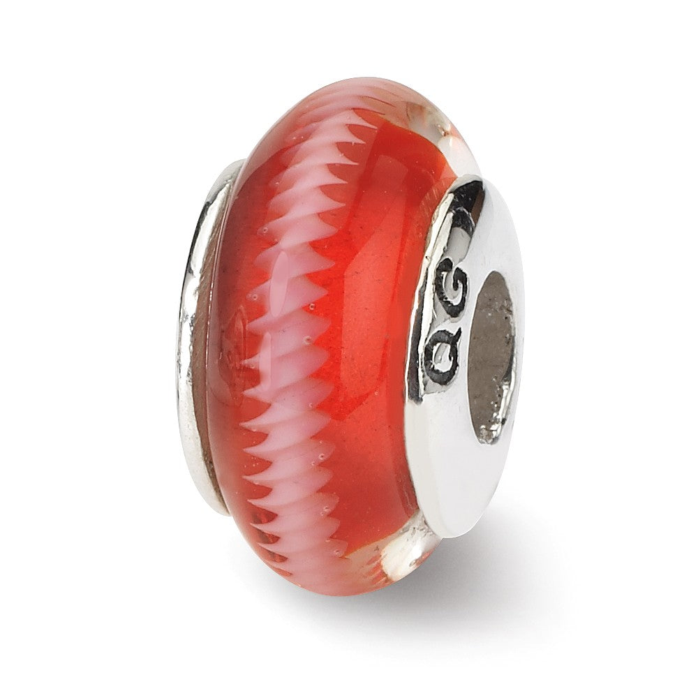 Red Spiral Glass Sterling Silver Bead Charm, Item B9138 by The Black Bow Jewelry Co.