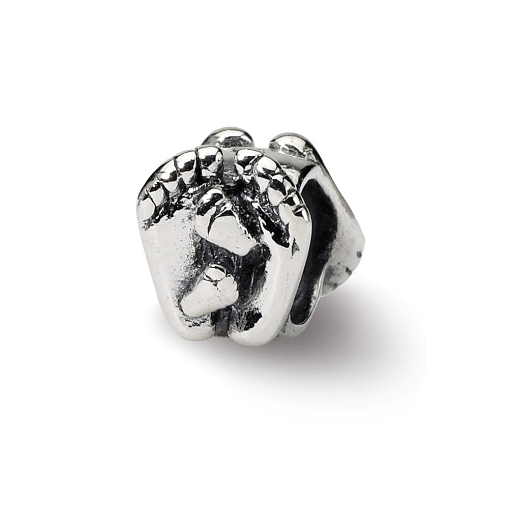 Sterling Silver Big and Little Feet Bead Charm, Item B9264 by The Black Bow Jewelry Co.