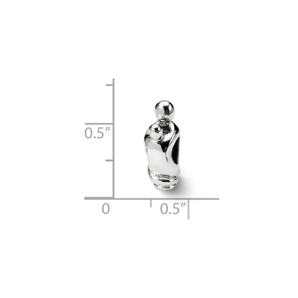 Alternate view of the Sterling Silver Family of 2 Bead Charm by The Black Bow Jewelry Co.