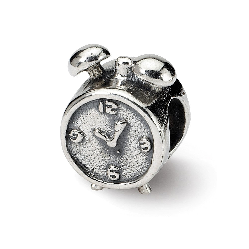 Sterling Silver Alarm Bead Charm, Item B9279 by The Black Bow Jewelry Co.