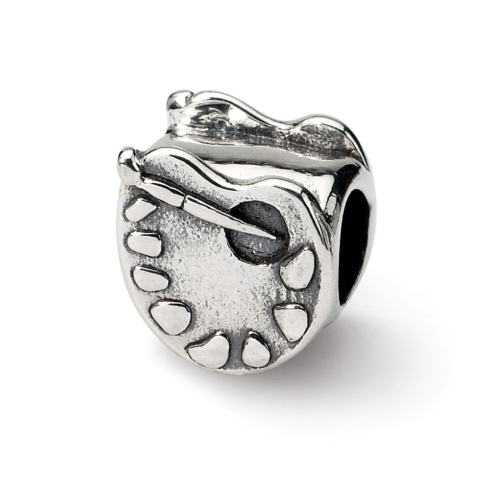 Sterling Silver Artists Palette Bead Charm, Item B9289 by The Black Bow Jewelry Co.