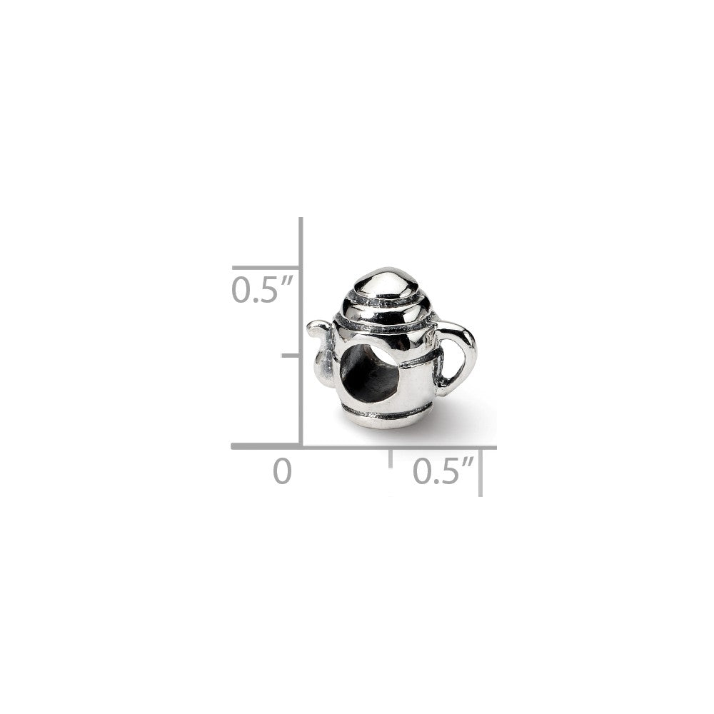 Alternate view of the Sterling Silver Teapot Bead Charm by The Black Bow Jewelry Co.