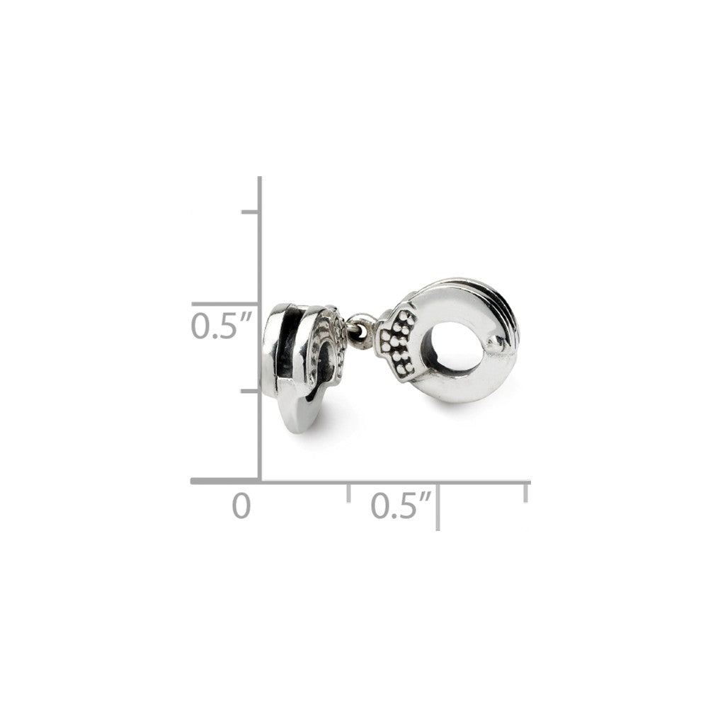 Alternate view of the Sterling Silver Handcuffs Bead Charm by The Black Bow Jewelry Co.