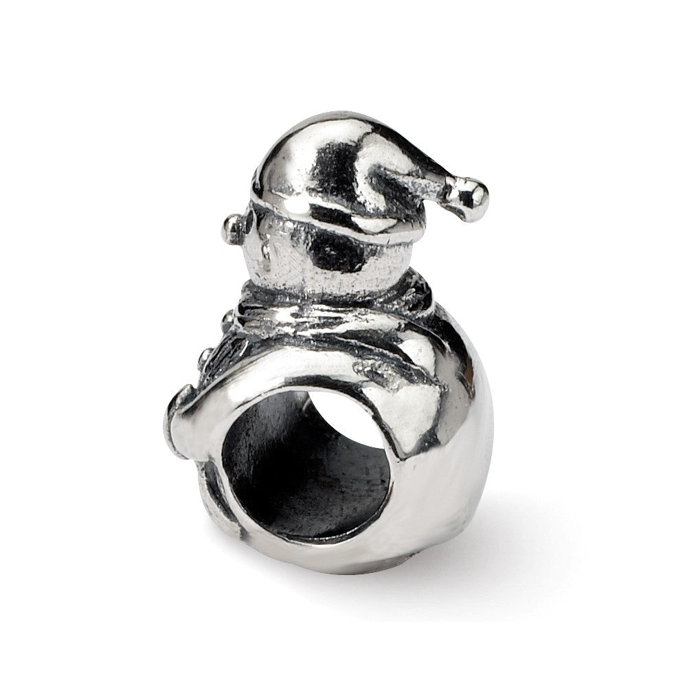 Alternate view of the Sterling Silver Classic Snowman Bead Charm by The Black Bow Jewelry Co.