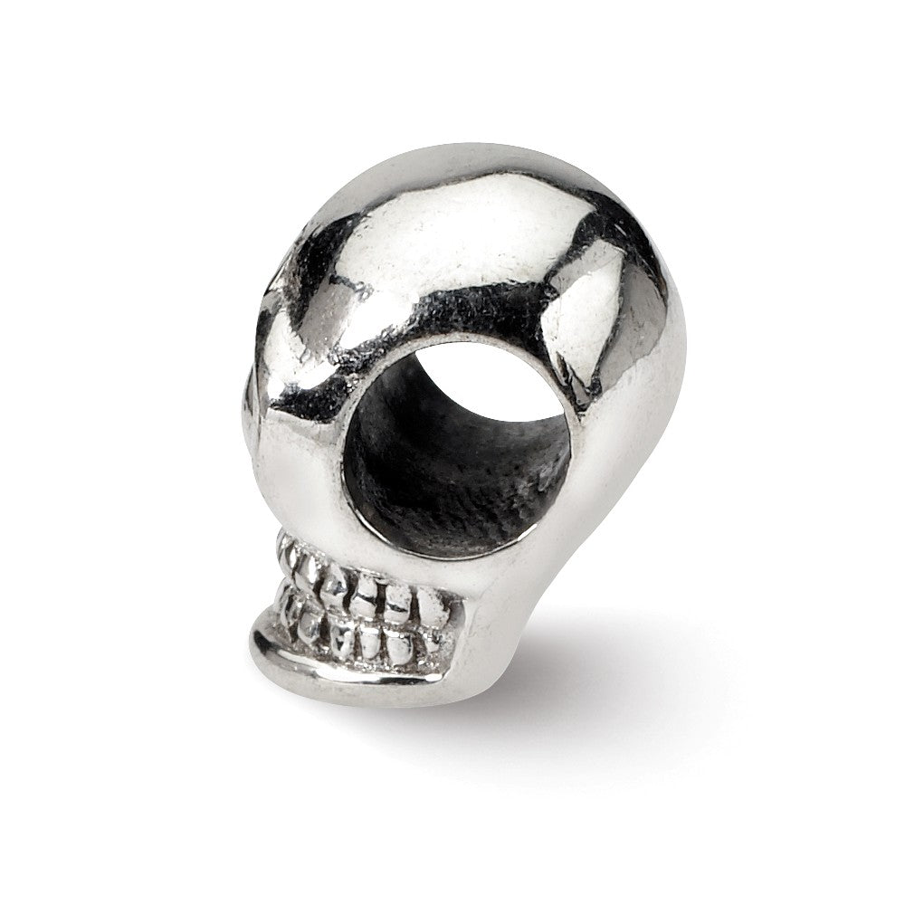 Alternate view of the Sterling Silver Skull Bead Charm by The Black Bow Jewelry Co.