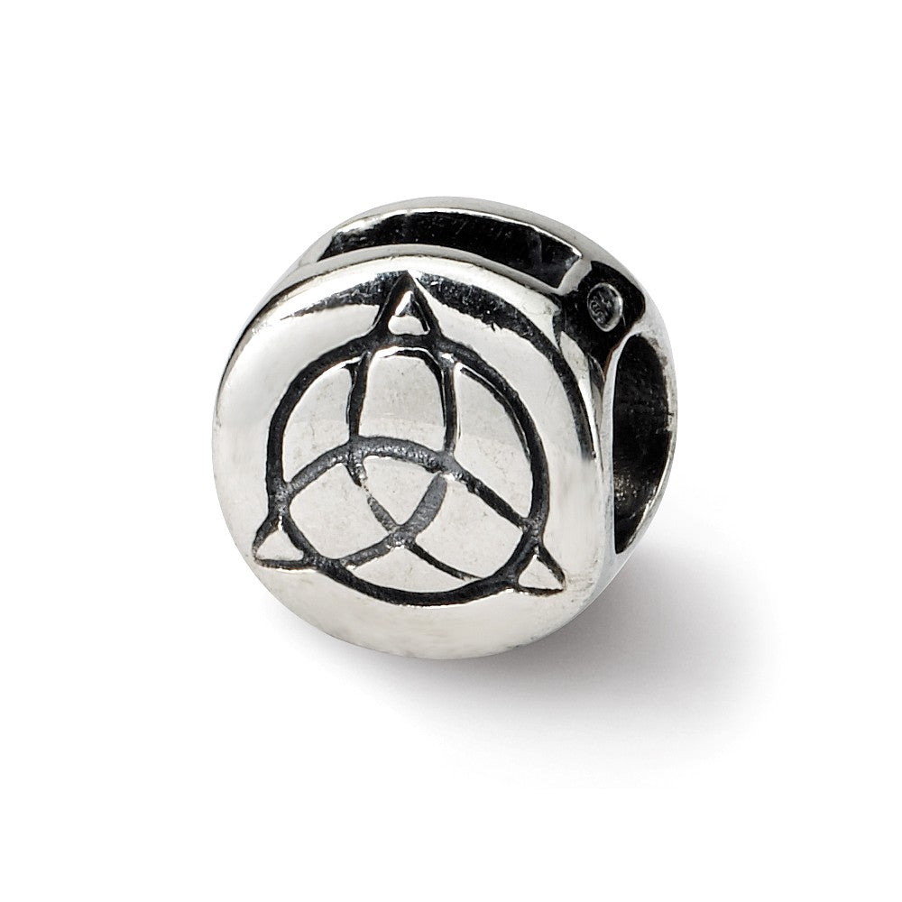 Sterling Silver Celtic Trinity Bead Charm, Item B9314 by The Black Bow Jewelry Co.