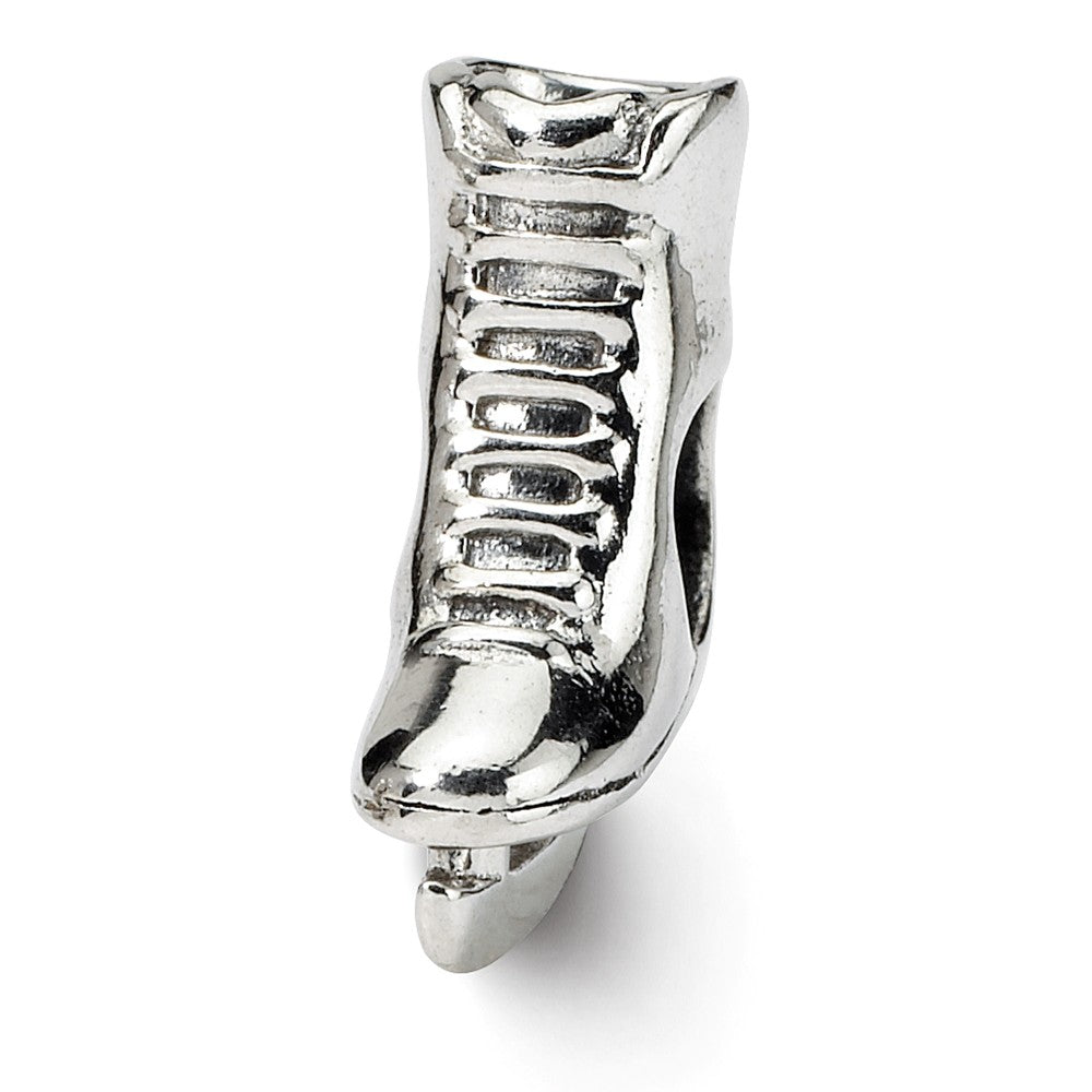 Sterling Silver Ice Skate Bead Charm, Item B9317 by The Black Bow Jewelry Co.
