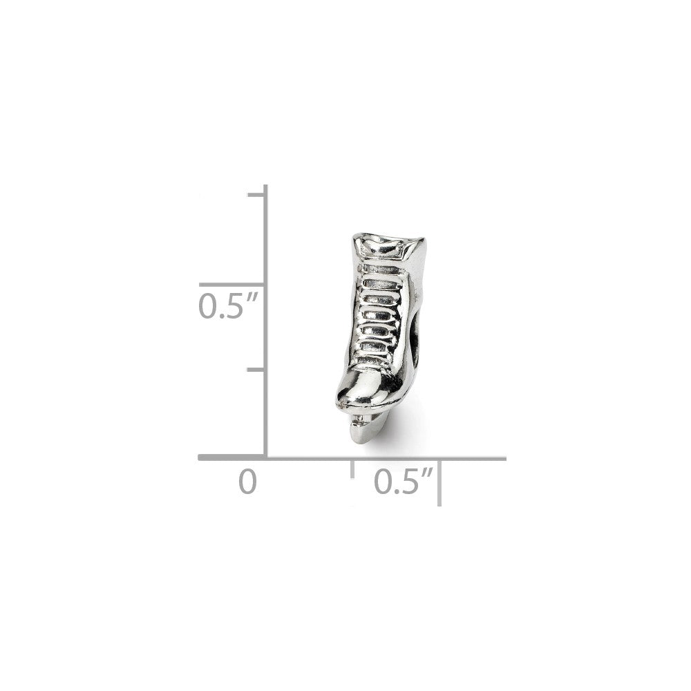 Alternate view of the Sterling Silver Ice Skate Bead Charm by The Black Bow Jewelry Co.