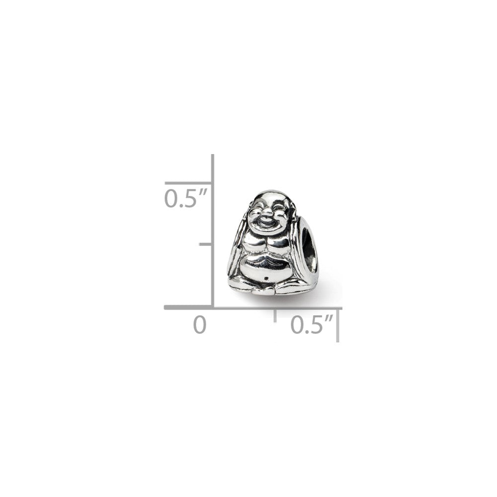 Alternate view of the Sterling Silver Sitting Buddha Bead Charm by The Black Bow Jewelry Co.