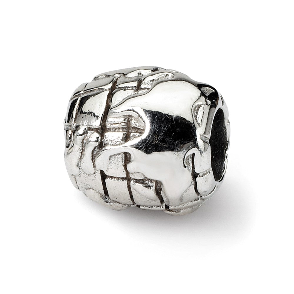 Sterling Silver World Bead Charm, Item B9328 by The Black Bow Jewelry Co.
