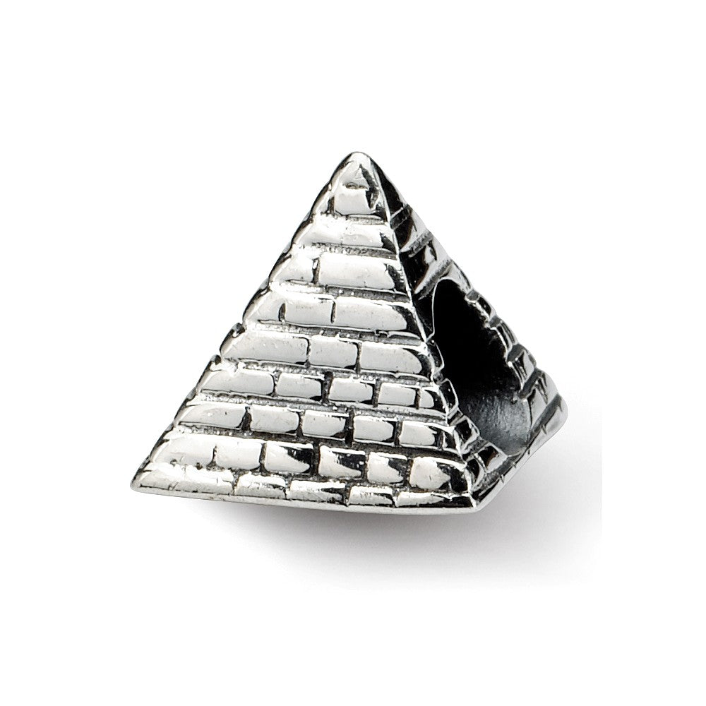 Sterling Silver Pyramid Bead Charm, Item B9329 by The Black Bow Jewelry Co.