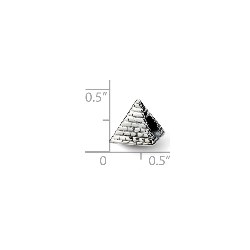 Alternate view of the Sterling Silver Pyramid Bead Charm by The Black Bow Jewelry Co.