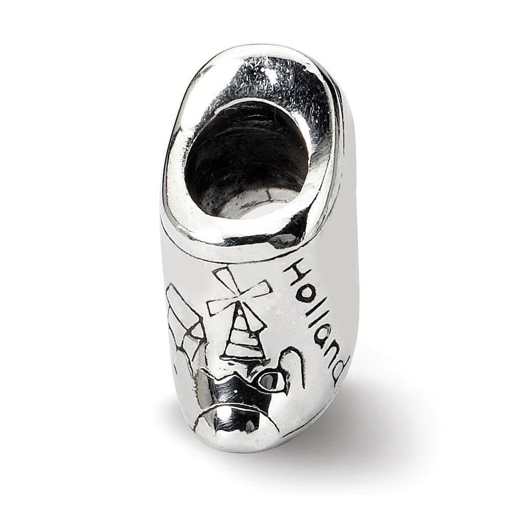 Sterling Silver Dutch Shoe Bead Charm, Item B9330 by The Black Bow Jewelry Co.