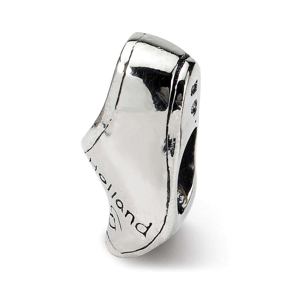 Alternate view of the Sterling Silver Dutch Shoe Bead Charm by The Black Bow Jewelry Co.