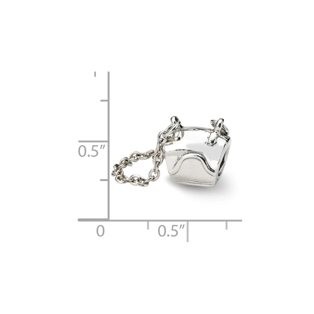 Alternate view of the Sterling Silver Shoulder Bag Bead Charm by The Black Bow Jewelry Co.
