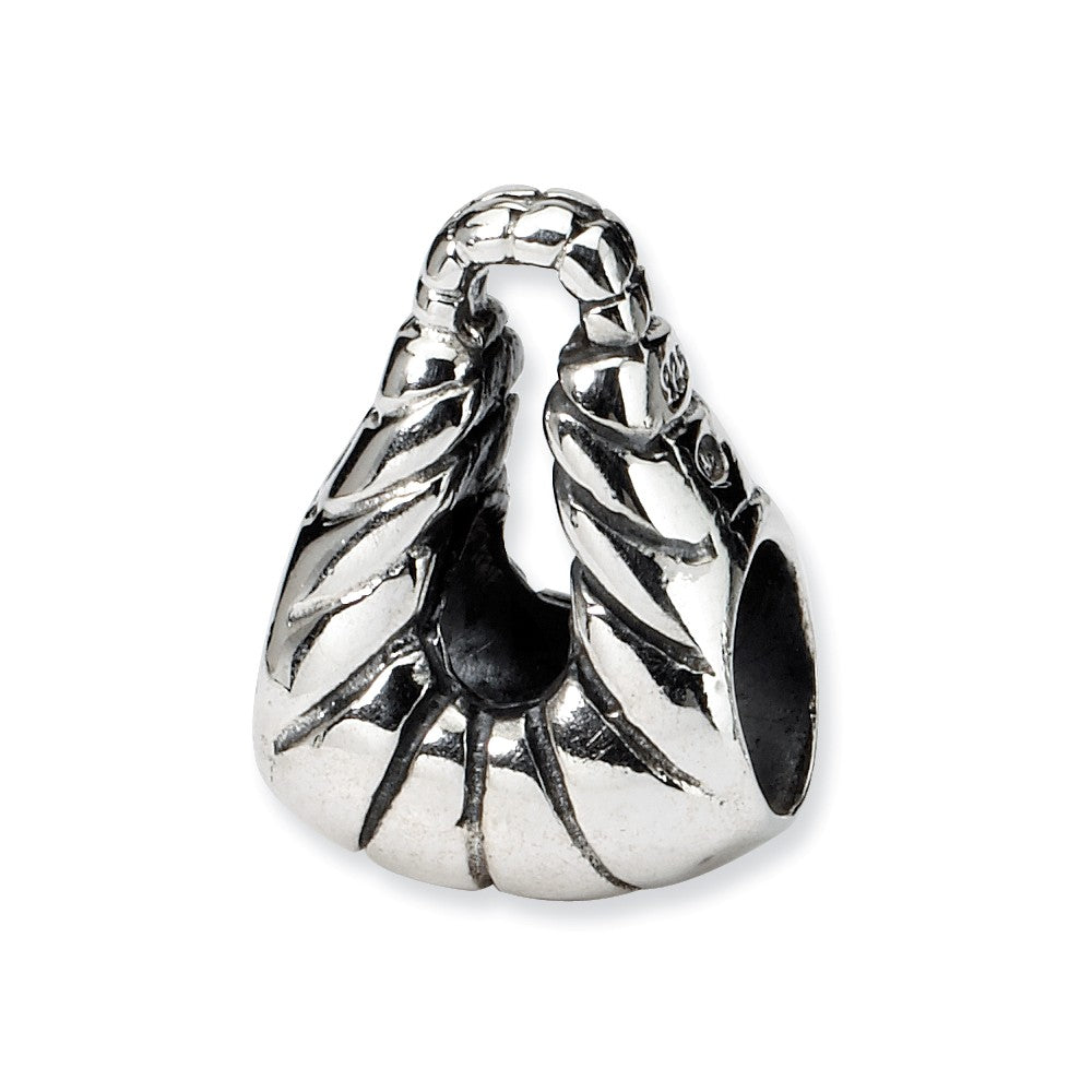 Sterling Silver Hobo Bag Bead Charm, Item B9341 by The Black Bow Jewelry Co.