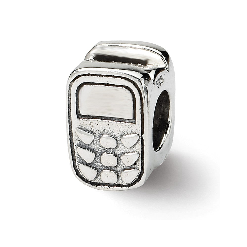 Sterling Silver Cell Phone Bead Charm, Item B9343 by The Black Bow Jewelry Co.