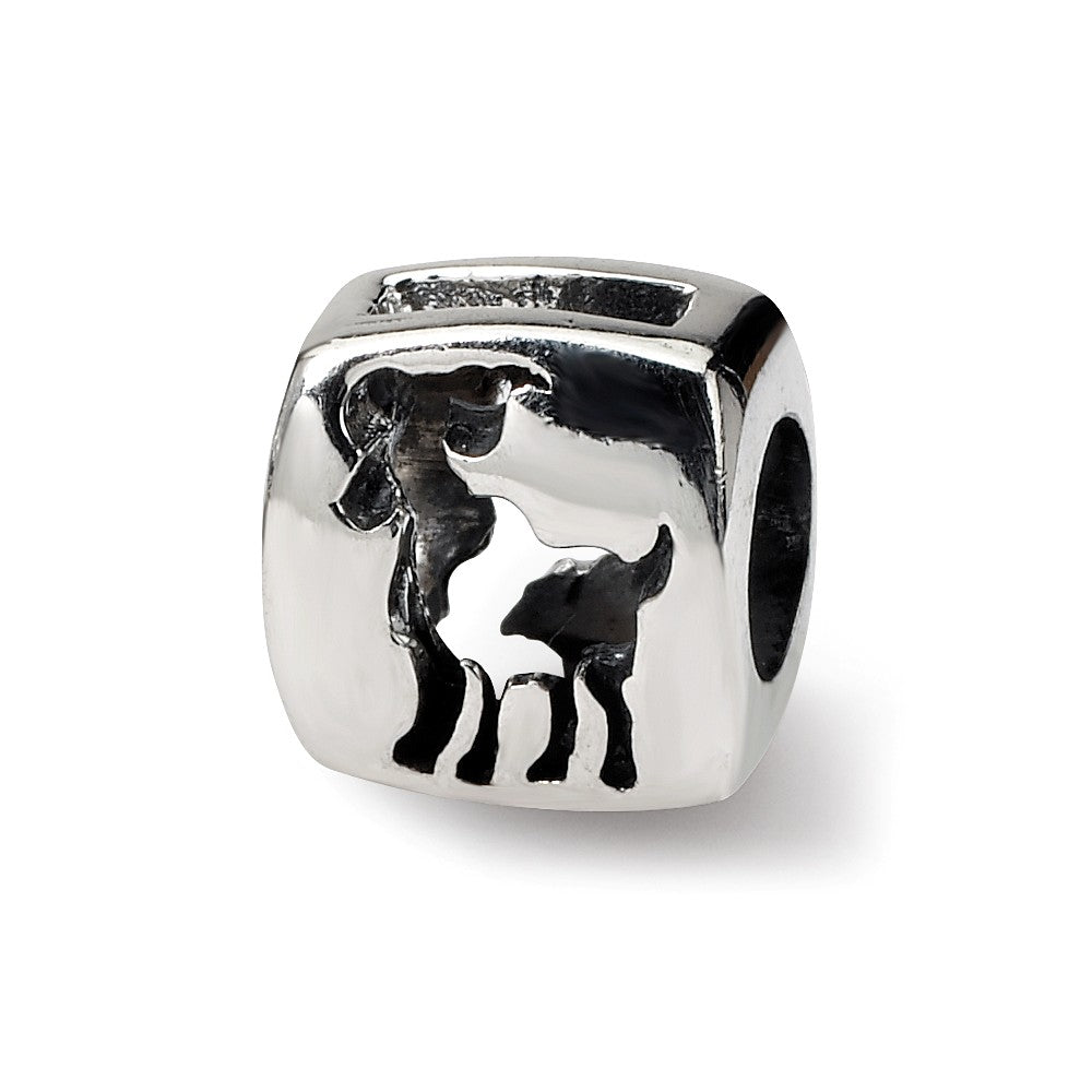 Sterling Silver Aries the Ram Zodiac Bead Charm, Item B9350 by The Black Bow Jewelry Co.