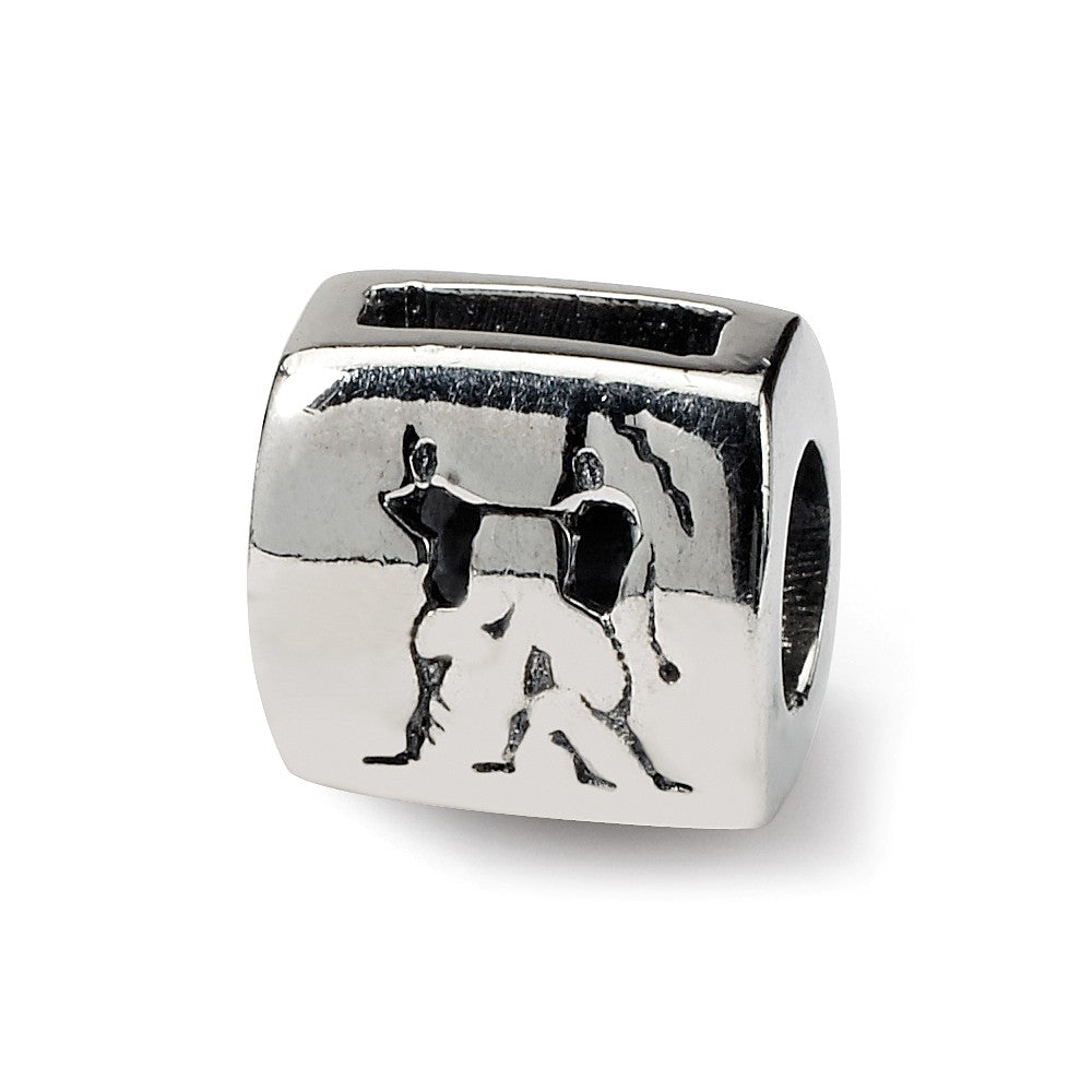 Sterling Silver Gemini the Twins Zodiac Bead Charm, Item B9352 by The Black Bow Jewelry Co.