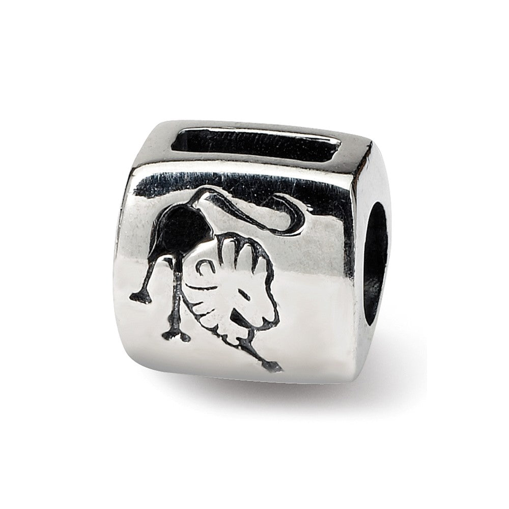 Sterling Silver Leo the Lion Zodiac Bead Charm, Item B9354 by The Black Bow Jewelry Co.