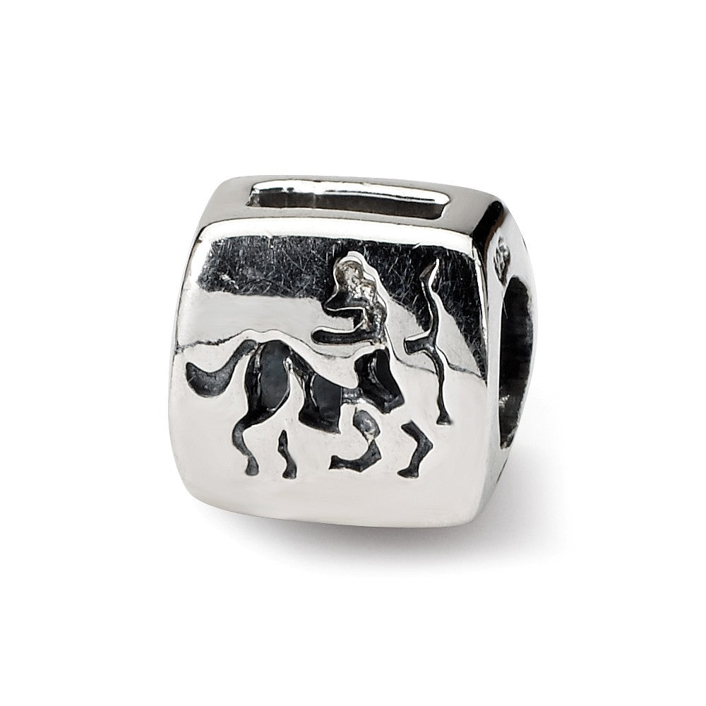 Sterling Silver Sagittarius the Archer Zodiac Bead Charm, Item B9358 by The Black Bow Jewelry Co.