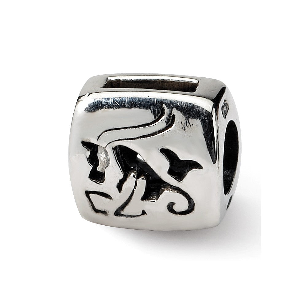 Sterling Silver Capricorn the Goat Zodiac Bead Charm, Item B9359 by The Black Bow Jewelry Co.