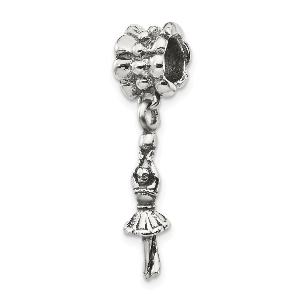 Sterling Silver Ballerina Dangle Bead Charm, Item B9382 by The Black Bow Jewelry Co.
