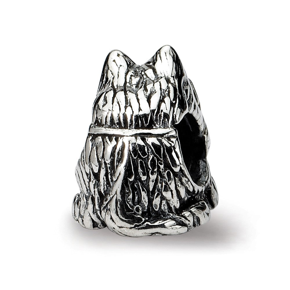 Alternate view of the Sterling Silver Scottish Terrier, Dog Bead Charm by The Black Bow Jewelry Co.
