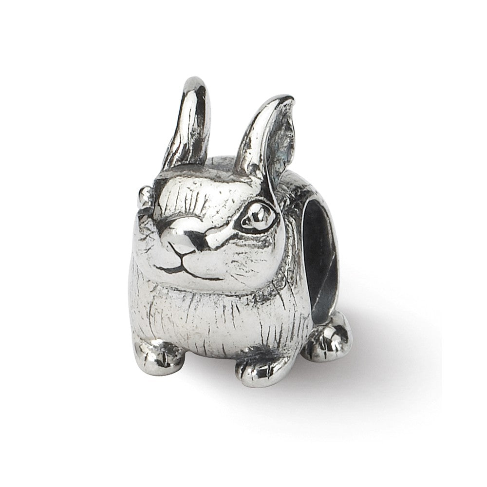 Sterling Silver Bunny Bead Charm, Item B9408 by The Black Bow Jewelry Co.