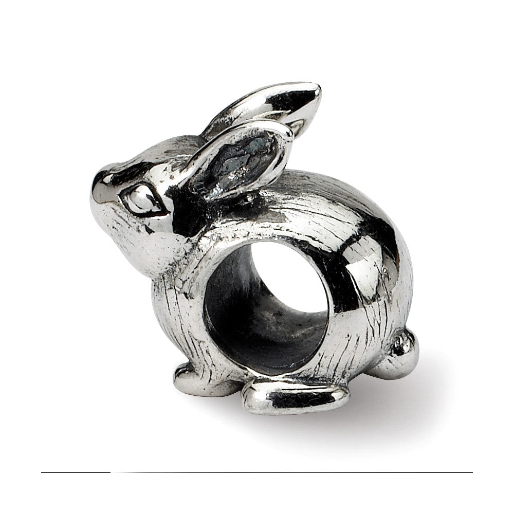 Alternate view of the Sterling Silver Bunny Bead Charm by The Black Bow Jewelry Co.
