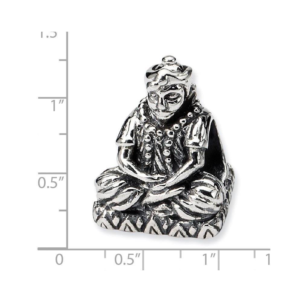 Alternate view of the Sterling Silver Buddha Bead Charm by The Black Bow Jewelry Co.