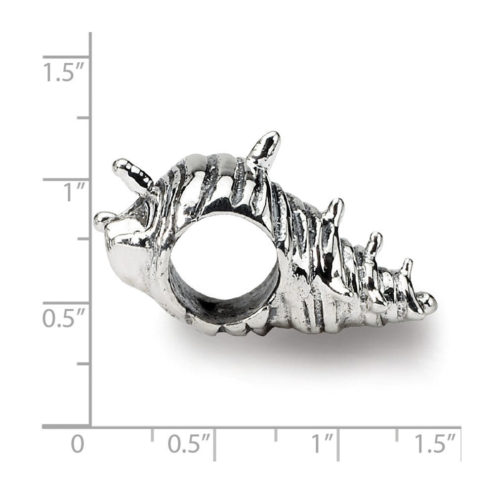 Alternate view of the Sterling Silver Seashell Bead Charm by The Black Bow Jewelry Co.