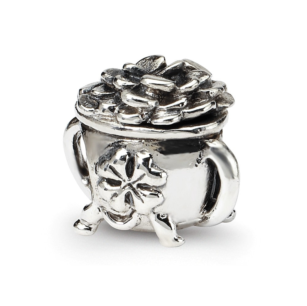 Sterling Silver Pot-of-Gold Bead Charm, Item B9443 by The Black Bow Jewelry Co.