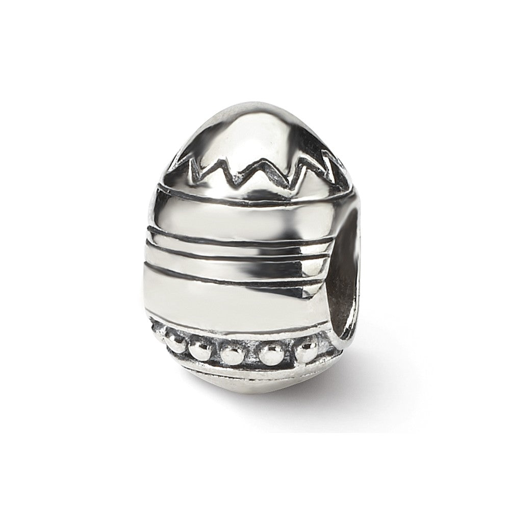 Sterling Silver Easter Egg Bead Charm, Item B9477 by The Black Bow Jewelry Co.